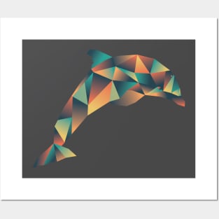 Dolphin Geometric Pattern Posters and Art